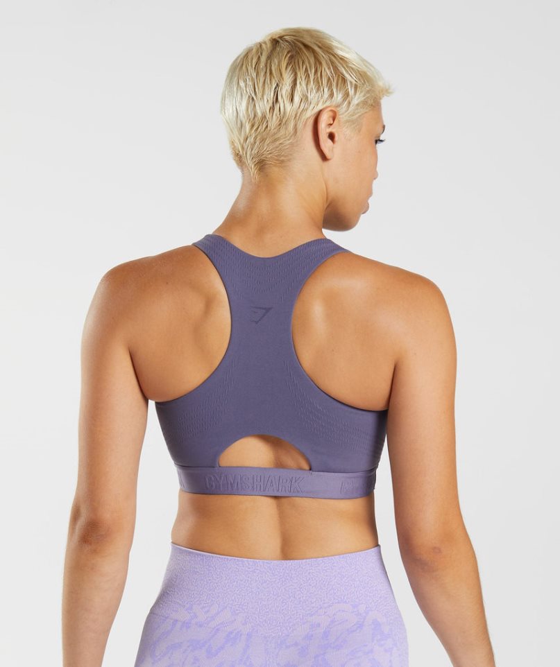 Women's Gymshark 315 Performance High Neck Sports Bra Purple | CA 608A7N